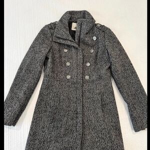 Guess Charcoal Double-Breasted Trench Coat